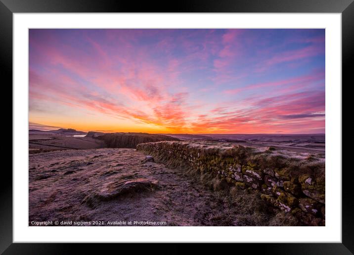 Steel rigg hadriand wall sunrise Framed Mounted Print by david siggens