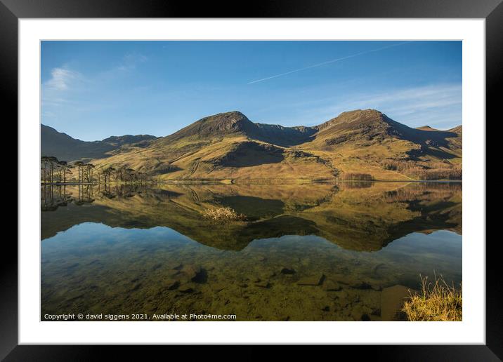 Buttermere lake district Framed Mounted Print by david siggens