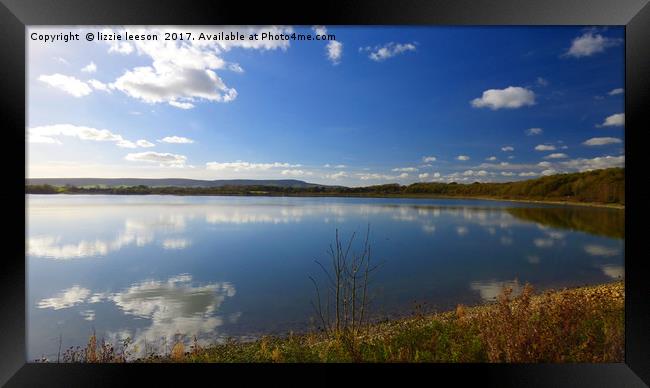 Lake Reflections Framed Print by lizzie leeson