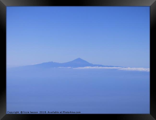 Volcano horizon  Framed Print by lizzie leeson