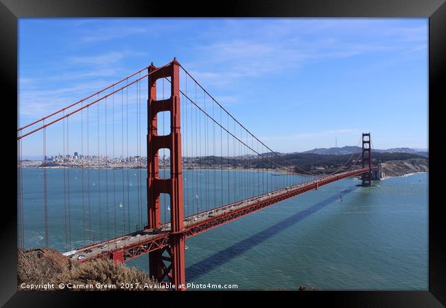 Golden Gate Bridge San Francisco  Framed Print by Carmen Green