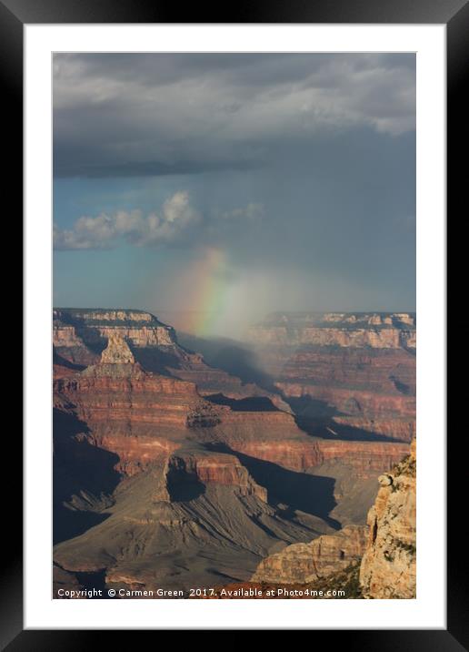 Rainbow over the Grand Canyon National Park Framed Mounted Print by Carmen Green