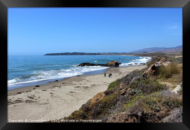 Pacific Coast Highway Los Angeles to San Francisco Framed Print by Carmen Green