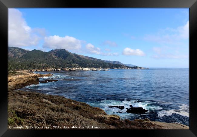 Pacific Coast Highway Los Angeles to San Francisco Framed Print by Carmen Green