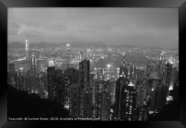 Hong Kong at night Framed Print by Carmen Green
