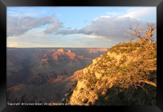 Sunset over the Grand Canyon Framed Print by Carmen Green
