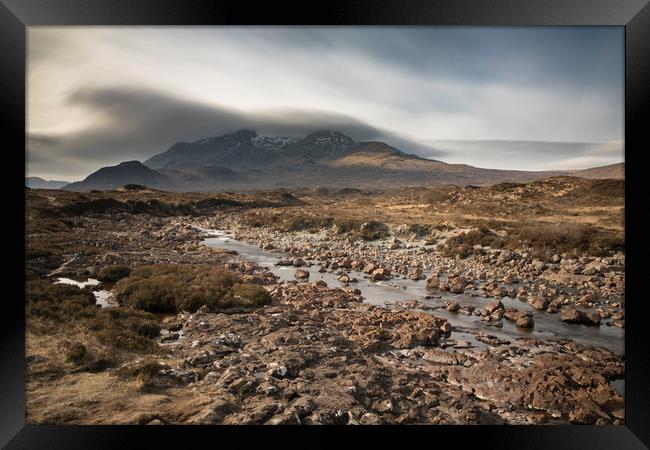 Streaking clouds over Sgurr nan Gillean Framed Print by Peter Scott