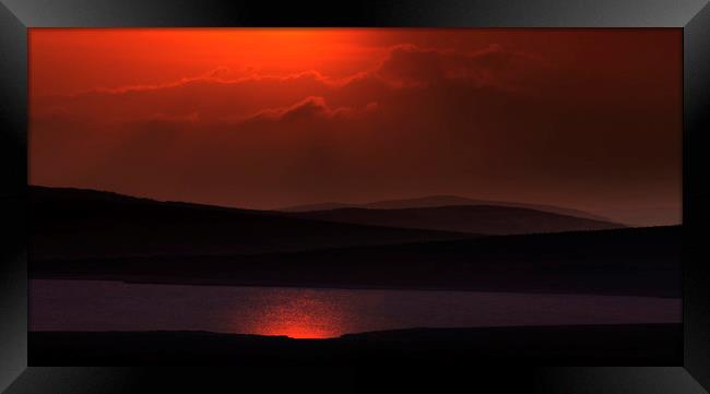 Evening draws closer over the Scottish hills Framed Print by Peter Scott