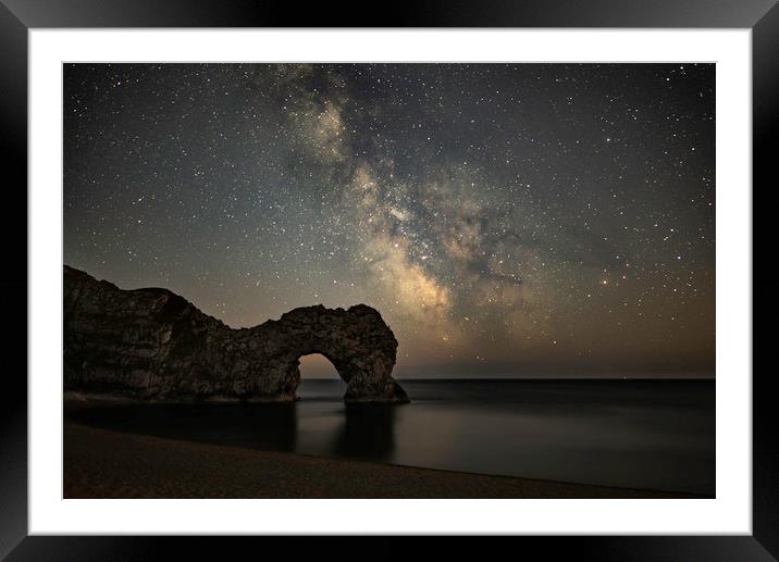 Milkyway rising over Durdle Door Framed Mounted Print by Peter Scott