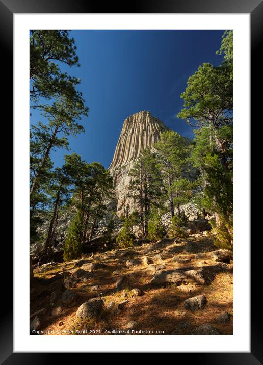 Devils Tower Framed Mounted Print by Peter Scott