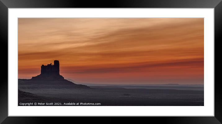 Post sunrise at Monument Valley Framed Mounted Print by Peter Scott