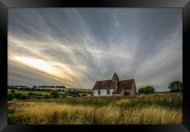 St Huberts Church, Idsworth Framed Print by Colin Stock