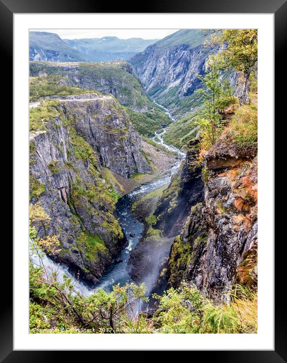 Vøringsfossen waterfalls  Framed Mounted Print by Colin Stock