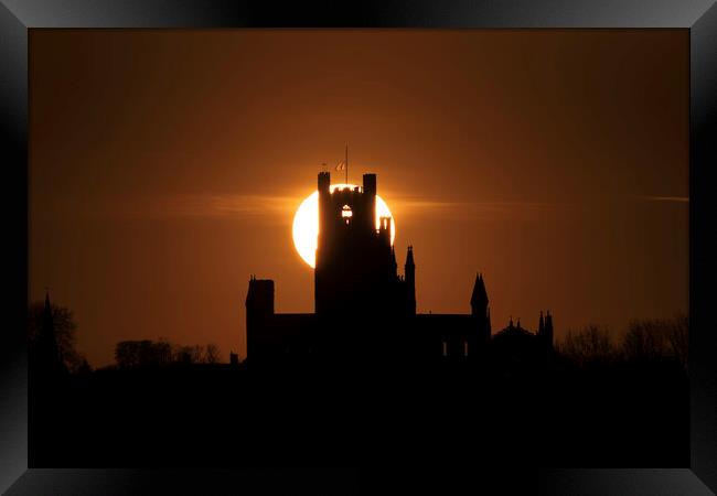 Sunset behind Ely Cathedral, 17th April 2021 Framed Print by Andrew Sharpe