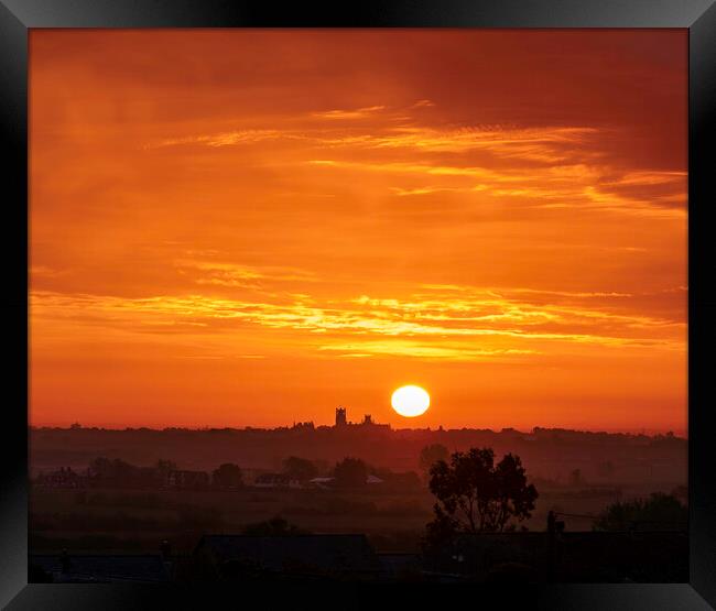 Sunrise over Ely, 13th May 2021 Framed Print by Andrew Sharpe