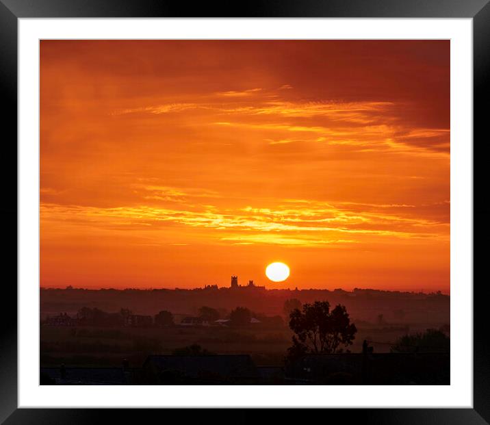 Sunrise over Ely, 13th May 2021 Framed Mounted Print by Andrew Sharpe