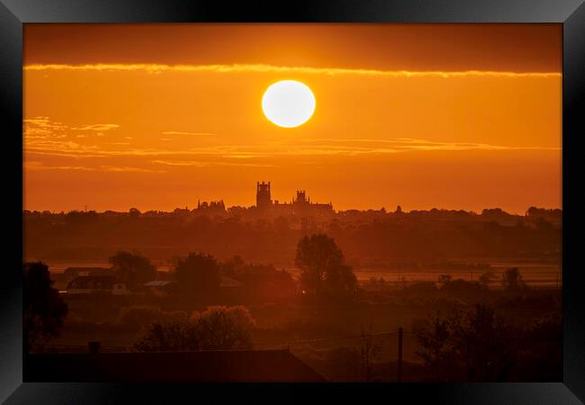 Sunrise over Ely Cathedral, 18th May 2021 Framed Print by Andrew Sharpe