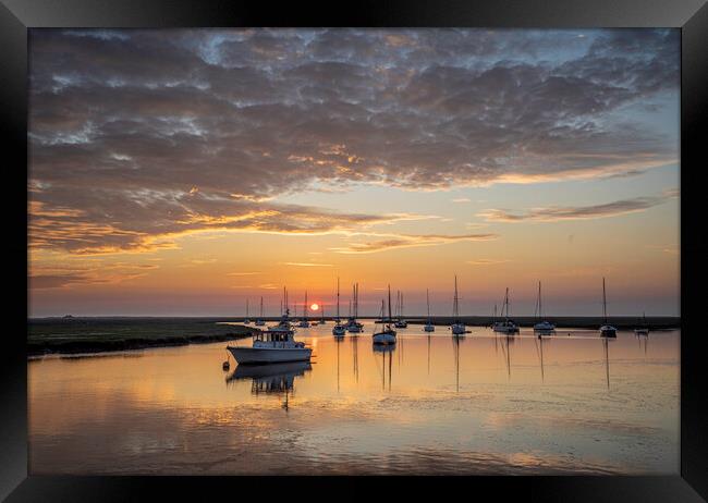 Dawn over Wells-next-the-sea, Norfolk coast Framed Print by Andrew Sharpe