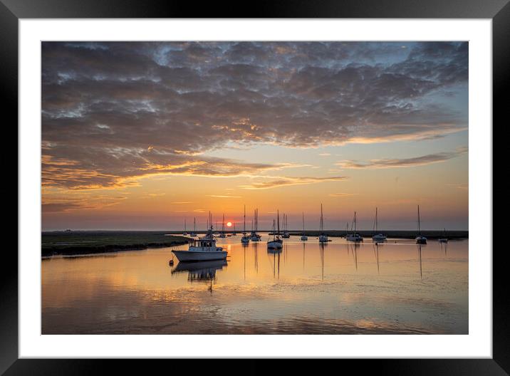 Dawn over Wells-next-the-sea, Norfolk coast Framed Mounted Print by Andrew Sharpe
