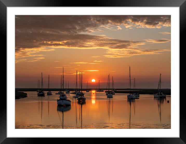 Dawn over Wells-next-the-sea, Norfolk coast Framed Mounted Print by Andrew Sharpe