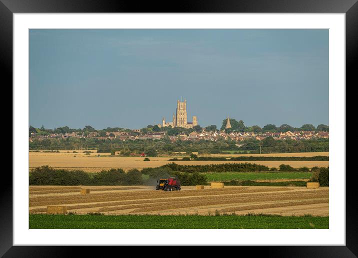 Harvest time in Cambridgeshire Framed Mounted Print by Andrew Sharpe