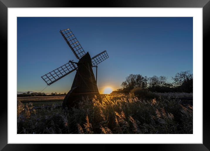 Sunset over Wicken Fen, 28th October 2018 Framed Mounted Print by Andrew Sharpe