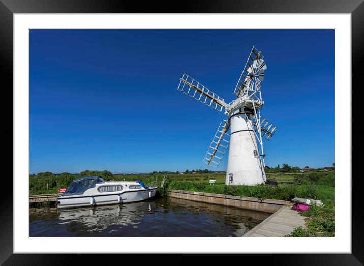 Thurne dyke drainage mill Framed Mounted Print by Andrew Sharpe