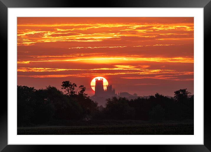 Sunrise over Ely Cathedral, 16th September 2021 Framed Mounted Print by Andrew Sharpe
