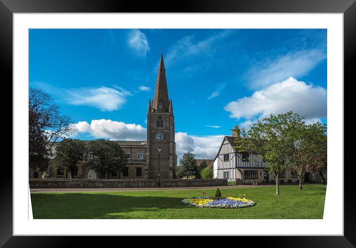 St Mary's Church and Oliver Cromwell's House Framed Mounted Print by Andrew Sharpe