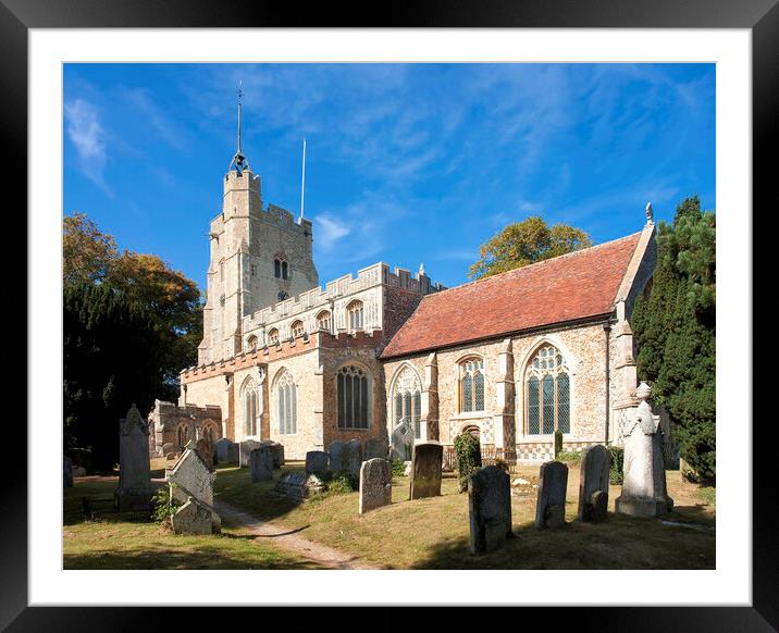 St Mary's Church, Cavendish Framed Mounted Print by Andrew Sharpe
