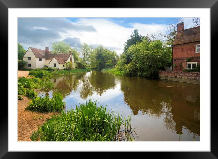 Willy Lott's Cottage and Flatford Mill, Flatford Framed Mounted Print by Andrew Sharpe