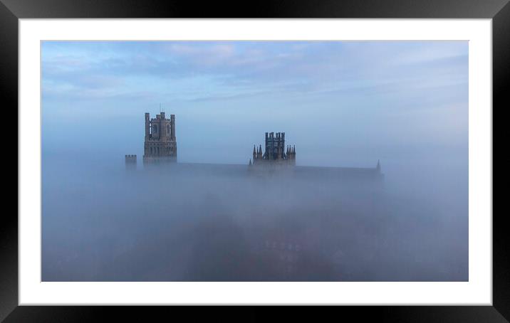 Misty morning in Ely, 9th October 2021 Framed Mounted Print by Andrew Sharpe