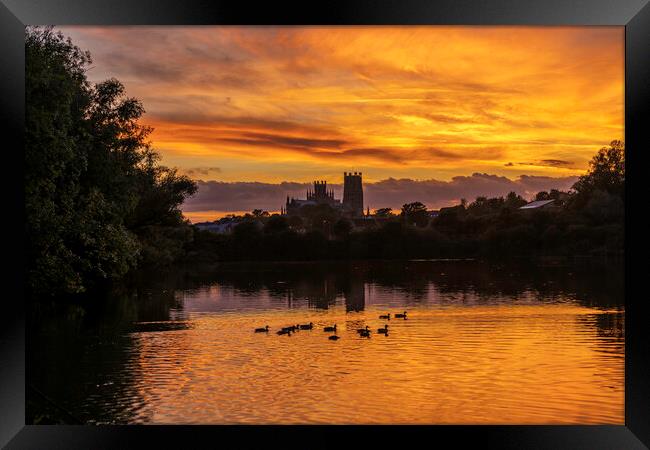 Sunset from Roswell Pits, 11th October 2021 Framed Print by Andrew Sharpe