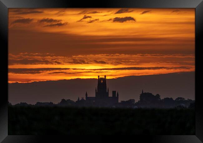 Dawn over Ely Cathedral, 12th October 2021 Framed Print by Andrew Sharpe