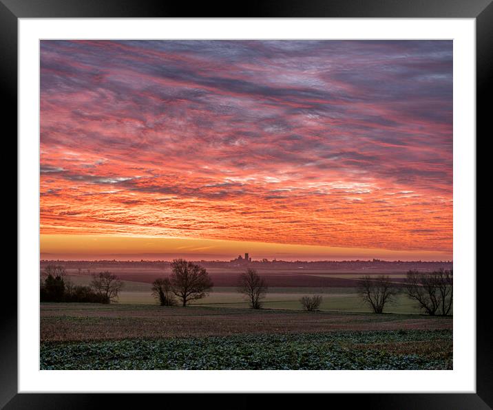 Pre-dawn over Ely, Cambridgeshire Framed Mounted Print by Andrew Sharpe