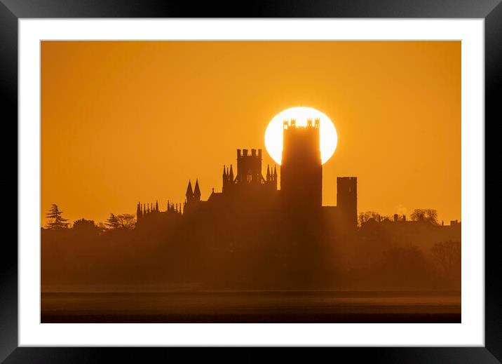 Sunrise behind Ely Cathedral, 30th January 2020 Framed Mounted Print by Andrew Sharpe