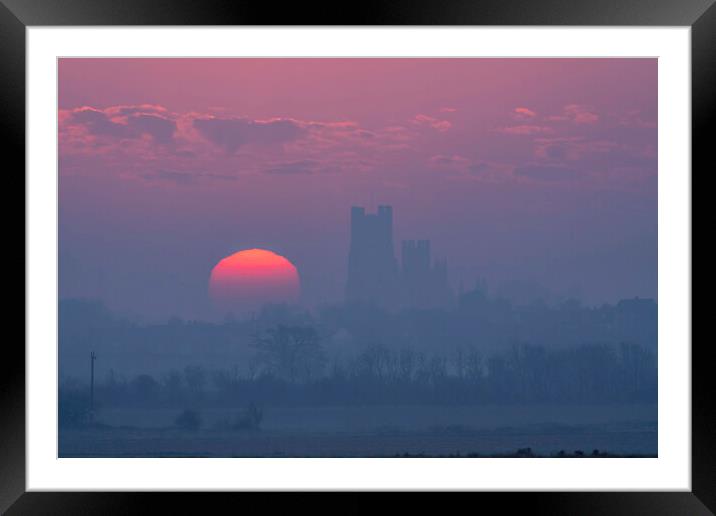 Dawn over Ely, 23rd March 2022 Framed Mounted Print by Andrew Sharpe