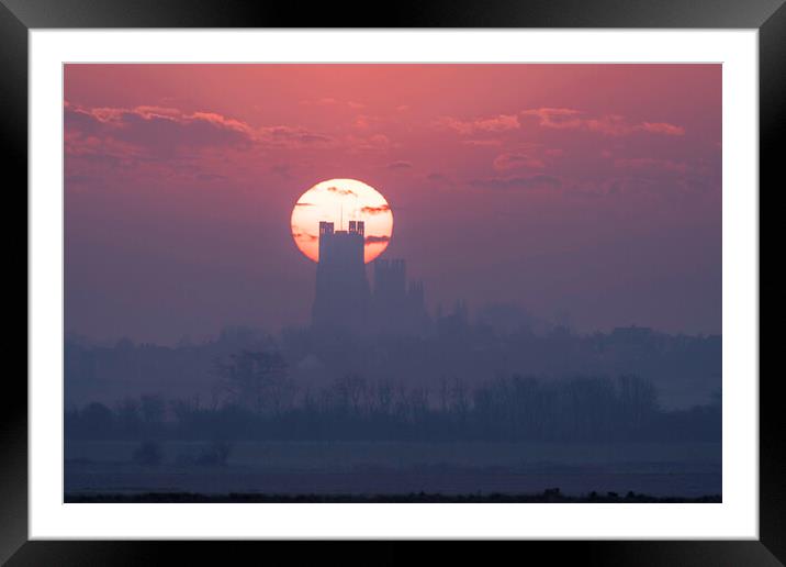 Dawn over Ely, 23rd March 2022 Framed Mounted Print by Andrew Sharpe