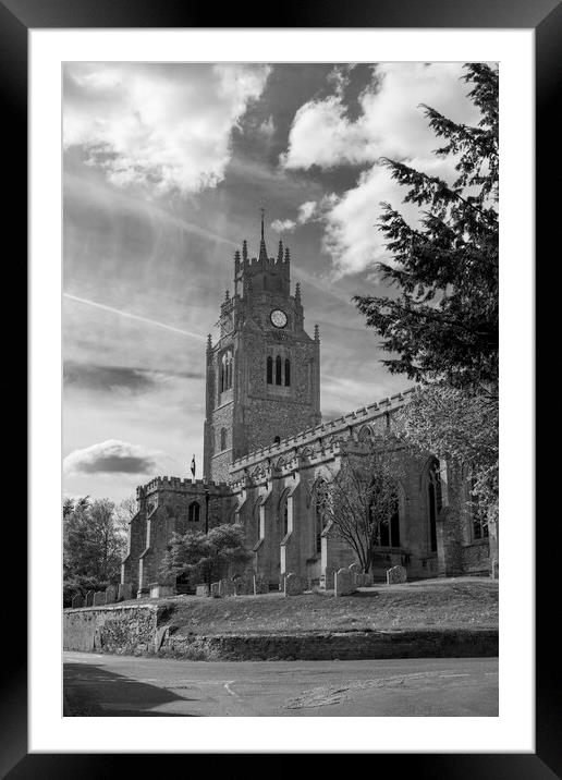 St Andrew's church, Sutton-in-the-Isle Framed Mounted Print by Andrew Sharpe