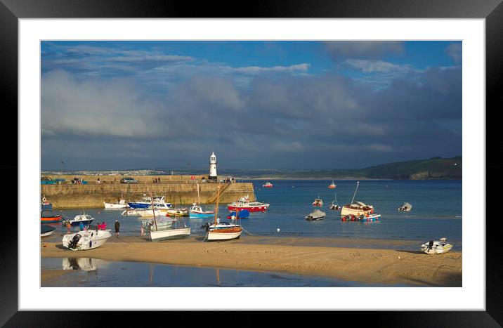 St Ives Harbour, Cornwall Framed Mounted Print by Andrew Sharpe