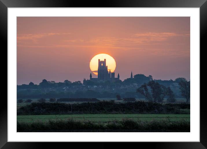 Sunrise behind Ely Cathedral, 7th October 2023 Framed Mounted Print by Andrew Sharpe