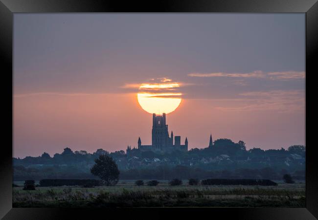 Sunrise behind Ely Cathedral, 7th October 2023 Framed Print by Andrew Sharpe