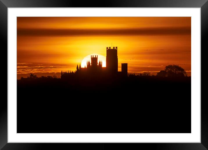 Dawn over Ely Cathedral, 22nd November 2023 Framed Mounted Print by Andrew Sharpe