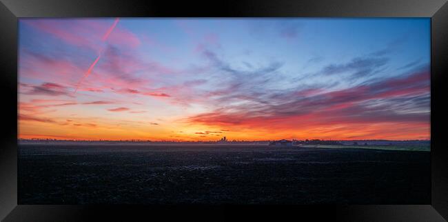 Dawn behind Ely Cathedral, 28th January 2024 Framed Print by Andrew Sharpe