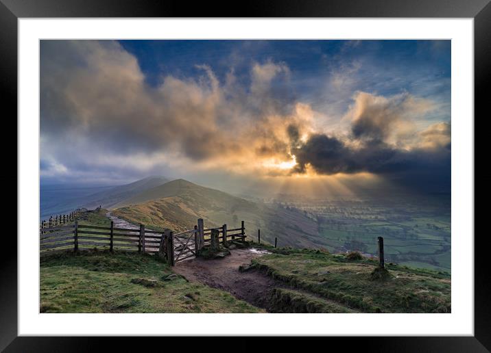 Hope Valley from the Great Edge, Peak District Nat Framed Mounted Print by Andrew Sharpe