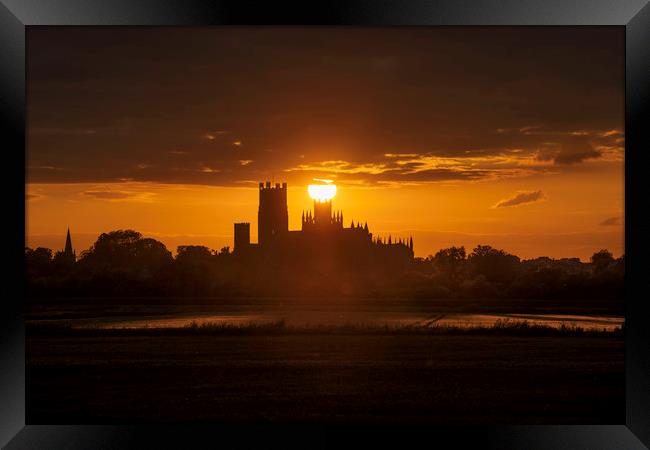 Ely Cathedral at sunset Framed Print by Andrew Sharpe