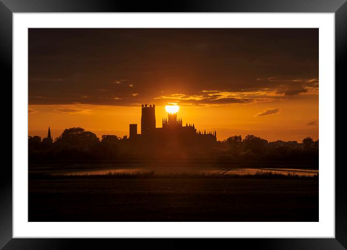 Ely Cathedral at sunset Framed Mounted Print by Andrew Sharpe