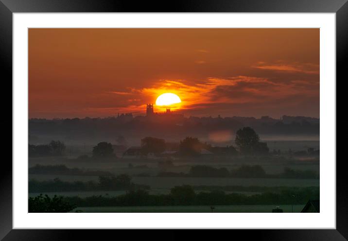 Sunrise over Ely, 14th May 2019 Framed Mounted Print by Andrew Sharpe