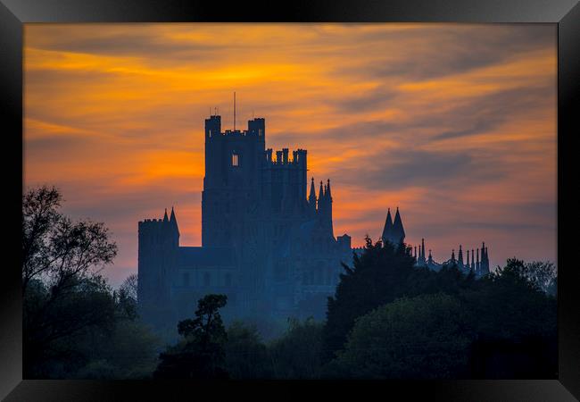 Ely Cathedral, at sunset Framed Print by Andrew Sharpe