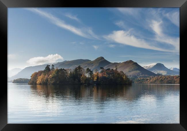 Derwent Island, with Catbells behind. Framed Print by Andrew Sharpe